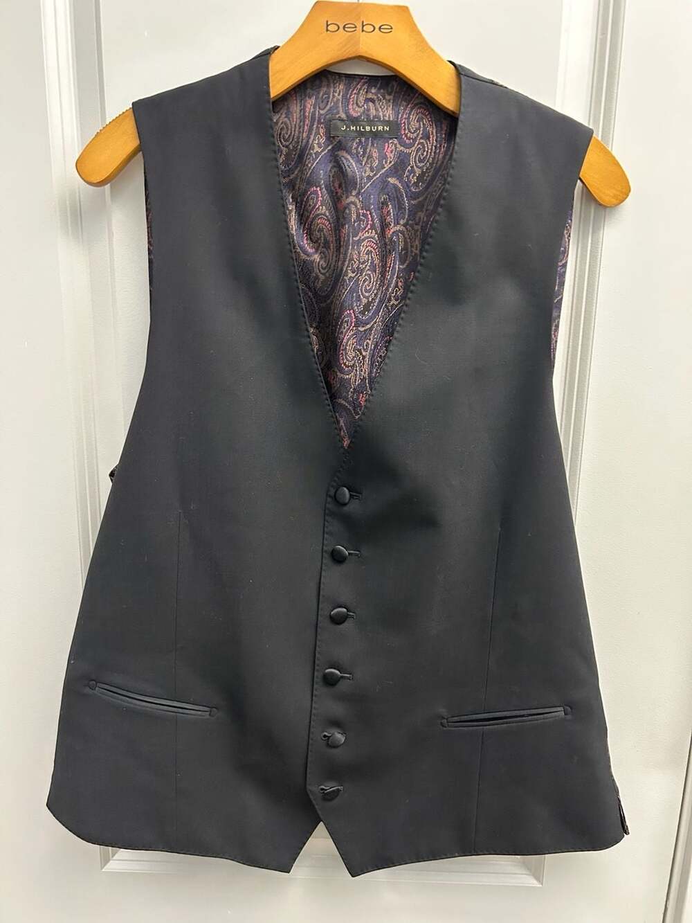 J. Hilburn Men's Suit Vest with Paisley Back